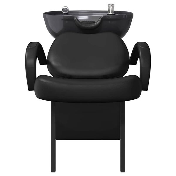 vidaXL Silla de Shampoo Manual Negro 63 x 141 x 92 cm PVC