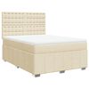 vidaXL Cama box spring con colch&oacute;n tela color crema 140x200 cm