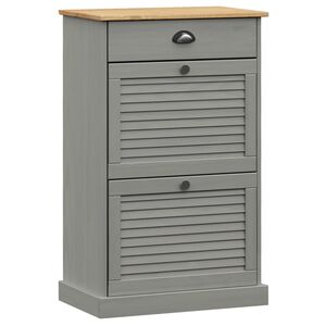 vidaXL Zapatero VIGO madera maciza de pino gris 60x35x96 cm