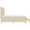 vidaXL Cama tipo Box Spring con colch&oacute;n Crema 180 x 200 cm tela