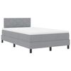 vidaXL Cama tipo Box Spring con colch&oacute;n Gris Claro 120 x 200 cm tela