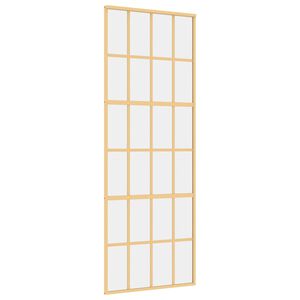 vidaXL Puerta corredera dorada de vidrio ESG transparente y aluminio
