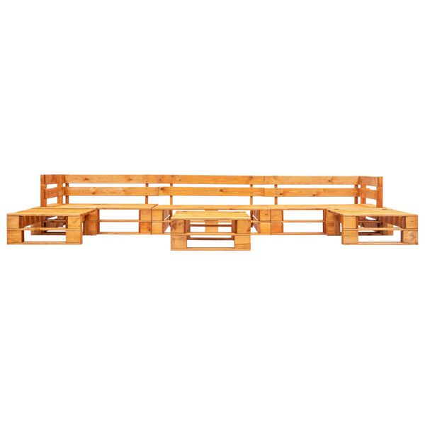 vidaXL Set de muebles de palets de jard&iacute;n 6 piezas madera marr&oacute;n miel