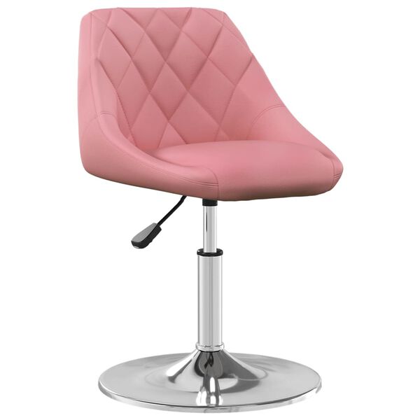 vidaXL Sillas de comedor giratorias 4 unidades de terciopelo rosa