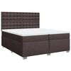 vidaXL Cama box spring con colch&oacute;n tela marr&oacute;n oscuro 200x200 cm