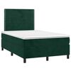 vidaXL Cama box spring colch&oacute;n y LED terciopelo verde oscuro 120x200cm