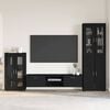 vidaXL Conjunto de mueble de TV FLORIN Negro Madera de ingenier&iacute;a