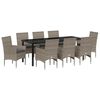 vidaXL Conjunto de Comedor de Jard&iacute;n 9 pcs Gris rat&aacute;n sint&eacute;tico