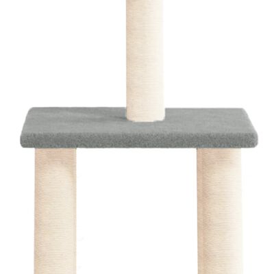 vidaXL Rascador para gatos con postes de sisal gris claro 85,5 cm