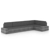 vidaXL Juego muebles de jard&iacute;n 5 pzas y cojines rat&aacute;n sint&eacute;tico gris