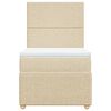 vidaXL Cama box spring con colchón tela color crema 80x200 cm