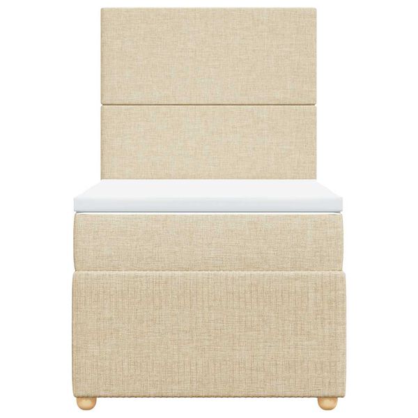 vidaXL Cama box spring con colchón tela color crema 80x200 cm