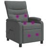 vidaXL Silla de masajes reclinable Gris oscuro Tela