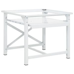 vidaXL Soporte pedestal para lavadora con estante extra&iacute;ble blanco