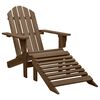 vidaXL Silla de jard&iacute;n con otomana de madera marr&oacute;n
