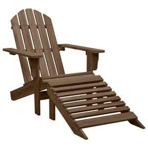 vidaXL Silla de jard&iacute;n con otomana de madera marr&oacute;n