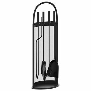 vidaXL Juego de herramientas para chimenea de 5 piezas, 23 x 15 x 66 cm, acero