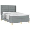 vidaXL Cama tipo Box Spring con cabecera Gris Claro 140 x 190 cm tela