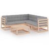 vidaXL Muebles de jard&iacute;n 6 piezas con cojines de madera de pino maciza
