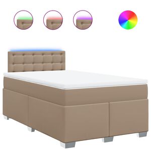 vidaXL Cama box spring con colch&oacute;n cuero sint&eacute;tico capuchino 120x200cm