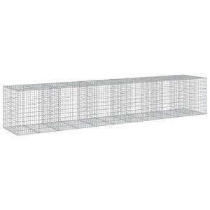 vidaXL Cesta de gaviones con cubierta hierro galvanizado 550x100x100cm