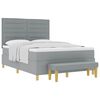 vidaXL Cama tipo Box Spring con colch&oacute;n Gris Claro 140 x 190 cm tela