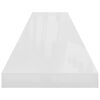vidaXL Estante flotante pared 2 uds MDF blanco brillo 120x23,5x3,8 cm