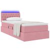 vidaXL Cama con almacenamiento y LED Rosa 90 x 190 cm Terciopelo