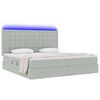 vidaXL Cama con almacenamiento y LED con LED Gris Claro 200 x 200 cm