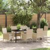vidaXL Conjunto de Comedor de Jard&iacute;n 7 pcs Beige rat&aacute;n sint&eacute;tico