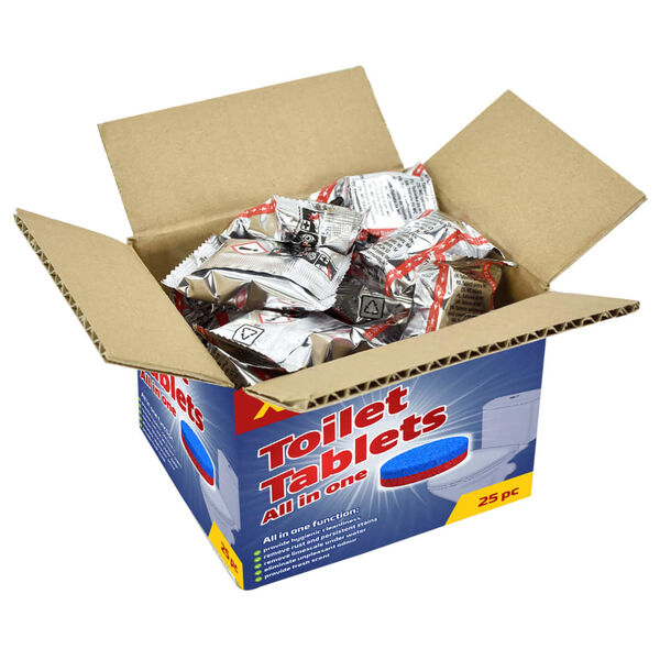 vidaXL Pastillas limpieza inodoro 25 uds limpiadores urinario