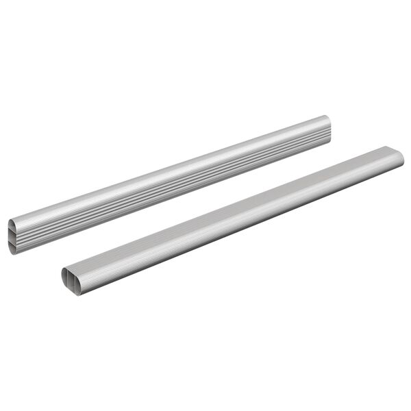 vidaXL Varilla para Armario 2 pcs Plateado 764 x 15 x 29 mm