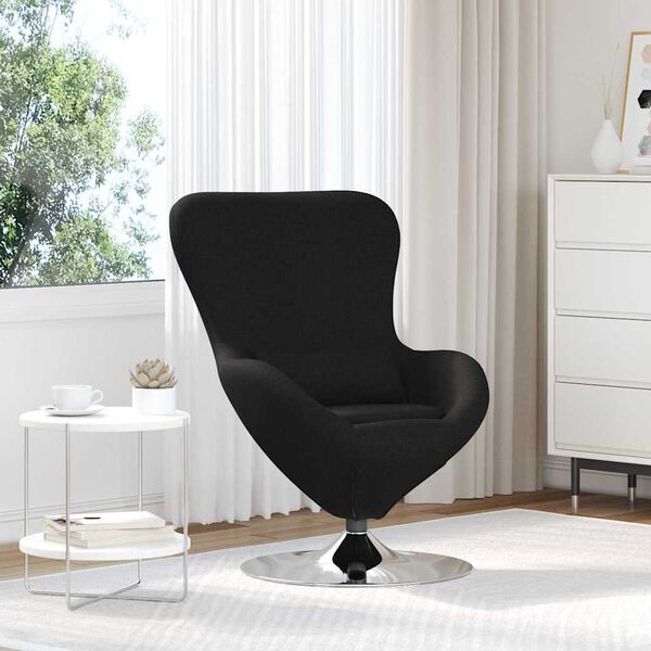vidaXL Sillón huevo Negro 63 x 73 x 90 cm tela