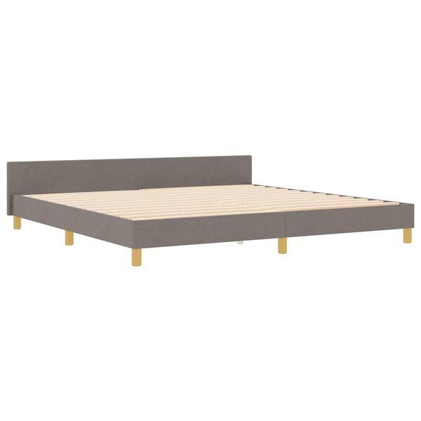 vidaXL Estructura de cama con cabecera Taup&eacute; 200 x 200 cm tela