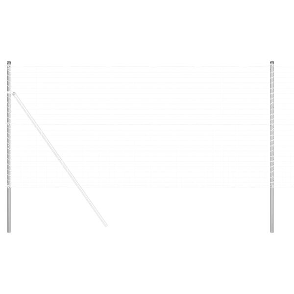 vidaXL Poste de Valla 12 pcs Plateado Acero con recubrimiento en polvo