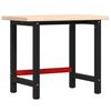 vidaXL Banco de trabajo rectangular madera maciza roble 100x60x83 cm