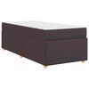 vidaXL Estructura de cama con colch&oacute;n Marr&oacute;n Oscuro 90 x 190 cm tela