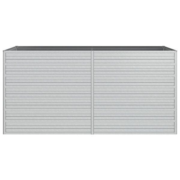 vidaXL Arriate de acero galvanizado plateado 160x80x77 cm