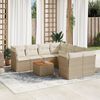 vidaXL Set de sof&aacute;s de jard&iacute;n 9 pzas con cojines rat&aacute;n sint&eacute;tico beige