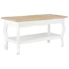 vidaXL Mesa de centro madera maciza pino blanco marr&oacute;n 87,5x42x44 cm