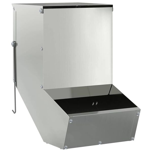 vidaXL Comedero para Conejos Plateado 17,5 x 26 x 28,5 cm