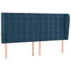 vidaXL Cabecero con orejas de terciopelo azul oscuro 203x23x118/128 cm