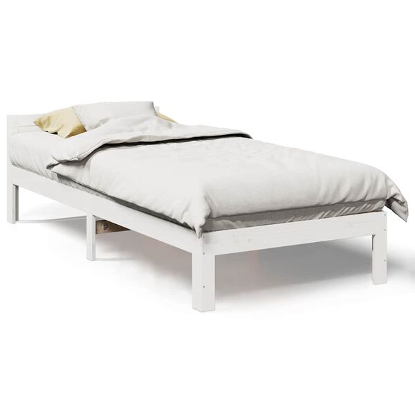 vidaXL Estructura de cama sin colch&oacute;n madera de pino blanca 90x200 cm