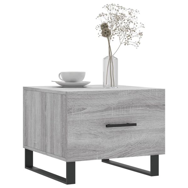 vidaXL Mesa de centro madera contrachapada gris Sonoma 50x50x40 cm