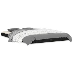 vidaXL Estructura de cama de madera maciza pino negra 120x190 cm