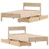 vidaXL Estructura de cama sin colchón madera maciza pino 75x190 cm
