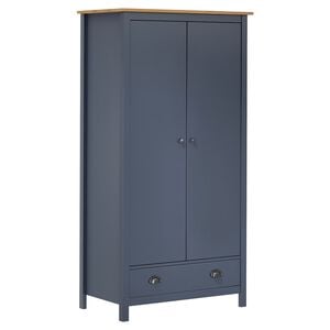 vidaXL Armario de 2 puertas Hill madera maciza pino gris 89x50x170cm