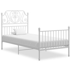 vidaXL Estructura de cama sin colch&oacute;n metal blanco 90x200 cm