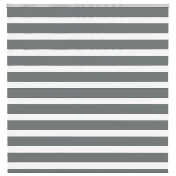 vidaXL Estor cebra gris oscuro tejido ancho 135,9 cm poliéster