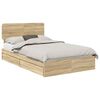 vidaXL Cama con almacenamiento con cabecera Roble Sonoma 120 x 190 cm
